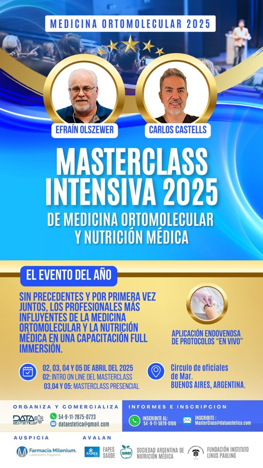 Masterclass Intensiva 2025 en Medicina Orthomolecular y Nutricin Mdica
